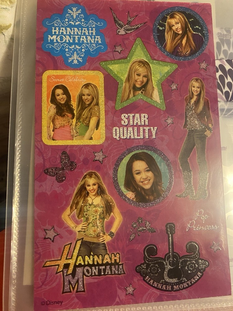 Sandylion Glitter accent Hannah Montana Maxi Sticker Sheet Star Quality