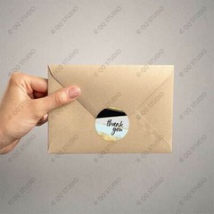 500pcs 1.5in 8 Designs Thank You Stickers Chrome Paper Round Shaped for Business