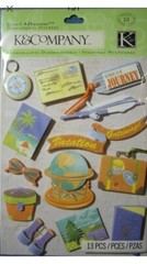 K&COMPANY PASSPORT TRAVEL Plane World Globe Luggage Happy Trail Vacation Journey