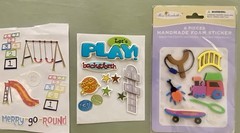 SALE! Lot of Kids Toys Park Stickers & Scrap Kit! Little Yellow Bicycle, Etc