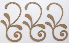4 FANCY FLOURISH – Swirl / Accent – Bare Chipboard Die Cuts – Embellishment