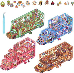 DIY 3D House Stickers,Fun DIY Scene Make Your Own Supermarket Stickers