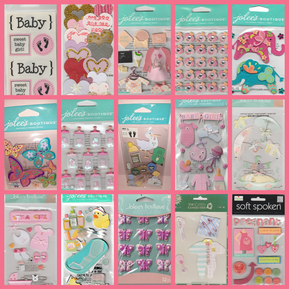 🌷JOLEES BOUTIQUE 👶* BABY GIRL BUNDLE #2 * 💕30 STICKER PACKS/+ 1 BONUS💐