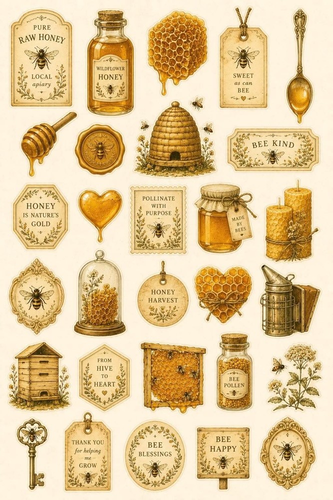 Cute Bee Embellishments Junk Journal Scrapbook USA