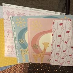 Mermaid Baby Boy Llama 12×12 Paper & Sticker Lot – Scrapbooking