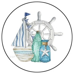 NAUTICAL SHIPS WHEEL SAILBOAT BOTTLES ENVELOPE SEALS LABELS STICKERS PARTY FAVOR