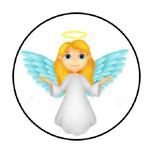 48 Angel Blue Wings!! ENVELOPE SEALS LABELS STICKERS 1.2″ ROUND