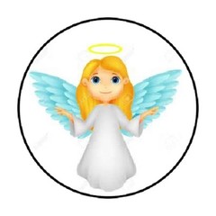 48 Angel Blue Wings!! ENVELOPE SEALS LABELS STICKERS 1.2″ ROUND