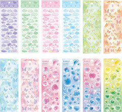 12 Colorful Deco Stickers, Self-Adhesive Kpop Photocard Craft Stickers
