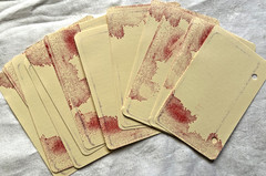 SET OF 12 – Stamped Punched Junk Journal Manila Mixed Media Paper Craft Ephemera