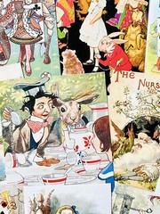 Alice In Wonderland Junk Journal Scrapbook Kit 20 Vintage Themed Pictures #WA2