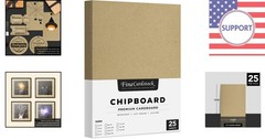 Versatile Brown Kraft Chipboard 30 Point – 25 Sheets for Scrapbooking and Crafts