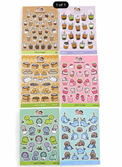 Hubman and Chubgirl 6 Sticker Sheets Coffee Boba Dim Sum Narwhal Dino
