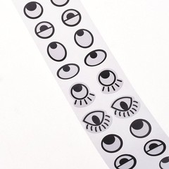 Lependor Black White Eye Stickers Labels Roll width 42mm, and
