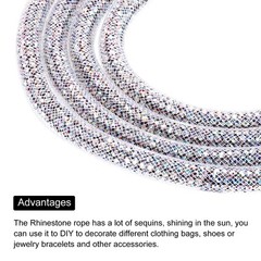 6mm x 120cm Rhinestone Rope Crystal Rope White Mesh White Color Diamond