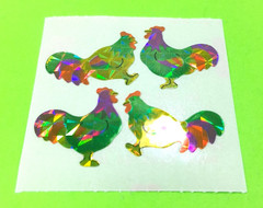 Vintage Prismatic Great 7 Rainbow Roosters Sticker Mod
