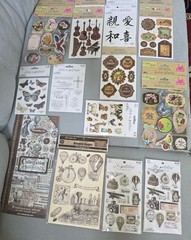 Lot of 18 Mix Stickers, Sheets, Wooden Shapes, Stampwria Art & Craft Supplies