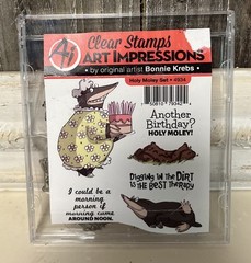 New Art Impressions CLEAR Rubber Stamp set Friendship HOLY MOLEY