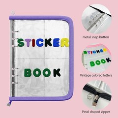 A5 Sticker Storage Book, 40 Pages, 180 Pockets, Pink