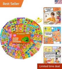 Fruit and Food Scented Stickers – 36 Peel and Stick Sheets for Kids Creations