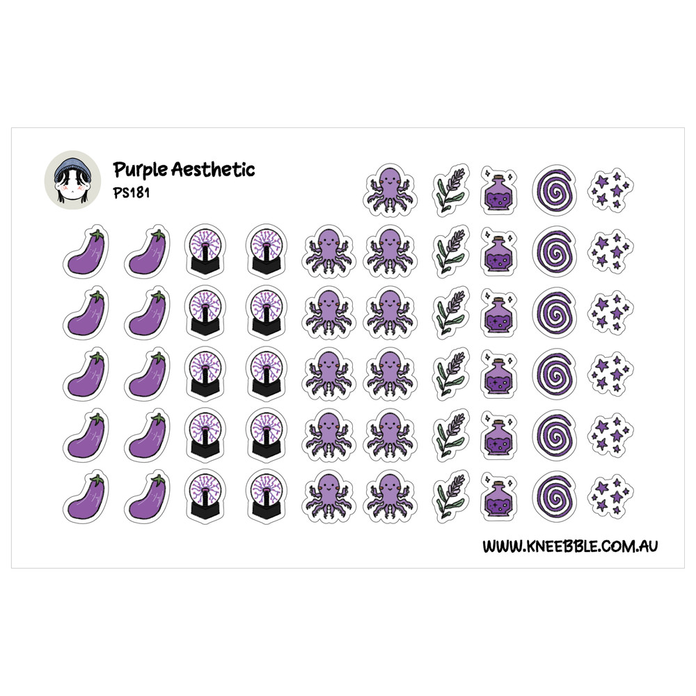 Purple Planner Stickers – Lavender & Lilac Themed Decorative Decals for Organizi
