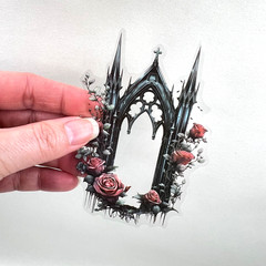 Gothic Rose Church Window Stickers Scrapbooking Journaling Collage