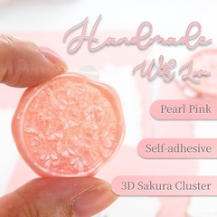30pcs Handmade Wax Seal Stickers, 3D Sakura Cluster Design, Elegant Self-Adhe…