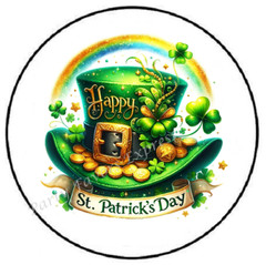 HAPPY ST PATRICKS DAY HAT ENVELOPE SEALS LABELS STICKERS PARTY FAVORS