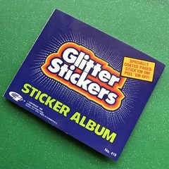 Vintage 80s Gordy Glitter Sticker Mini Album Scratch & Sniff Prism Silver Glow