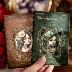 Gothic Dark Lady Girl Transparent Stickers Decorative Journaling Planner Collage