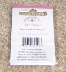 Doodlebug Design Braddies ~ Pink Strawberries. NIP