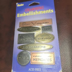 Darice Charming Embellishments Metal Scrapbooking Charms Lot 4 Packs Word Leaf