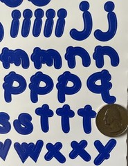 KID’S BLUE ALPHABET Stickers (125+pc)Provo•Card Making •Letters•Words•Journaling