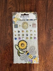 BoBunny Sunflower and Bee Brads Set of 3