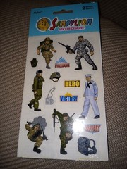 Sandylion Stickers Army Navy Airforce Marines Service New in Package 2 Sheets