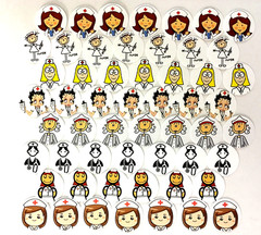 SET of 100-1″ PRECUT «NURSES» BOTTLECAP IMAGES Hairbows,Scrapbooking