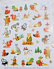 Current Stickers camp friends woodland animals cute camping bear skunk possum