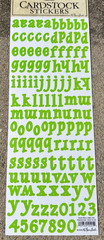 PAPER STUDIO CARDSTOCK LOWER CASE ABC STICKERS LIME GREEN *