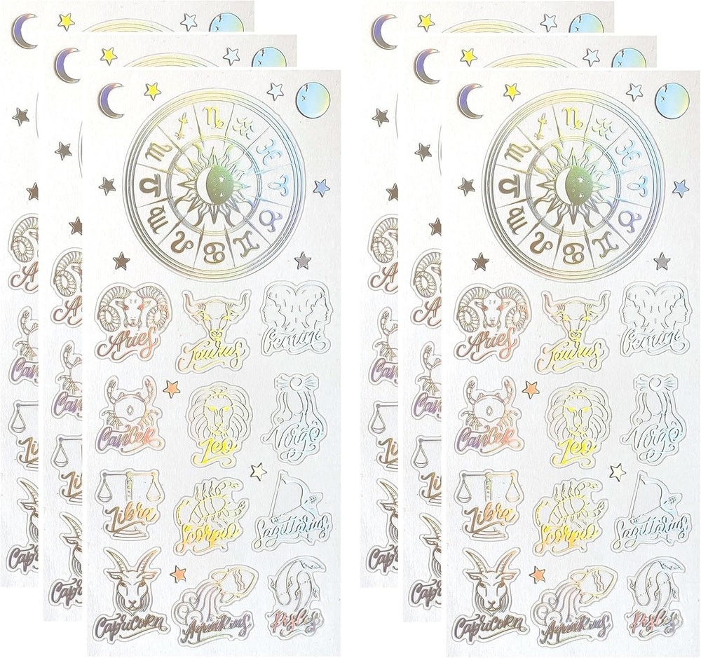 Shiny Foil Enamel Effect Sticker Sheet – Astrology Zodiac Signs