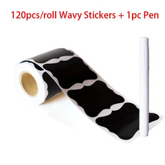 Black Waterproof Reusable Label Stickers with White Chalk for Mason Jars, Craft