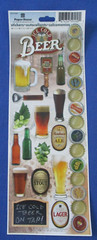 #14 NEW Lot-4 Sheets Beer Lager Stickers Cardmaking Scrapbook Crafts DIY