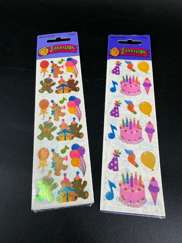 Vintage Sticker Collection Sandylion Holographic 90s Mother Of Pearl Birthday