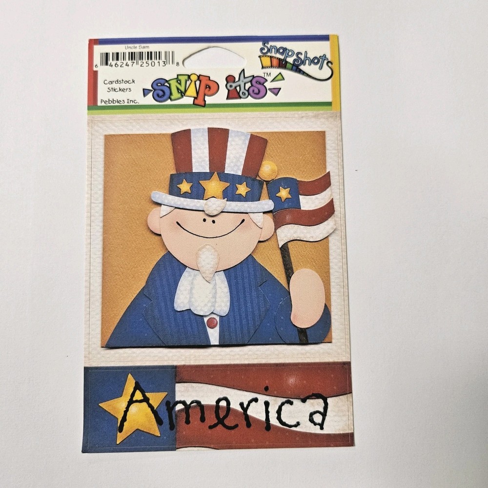 Pebbles Inc. Uncle Sam Cardstock Stickers 4th of July Independence Day Snip Its