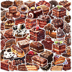 Matcha Vanilla Cake Stickers Pack, 50Pcs Vinyl Waterproof Decals