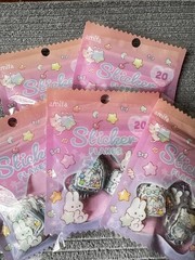 Amifa Kira Animal Flake Stickers 20pcs x5 Packs Cute Rabbit Bear Cat Japan New
