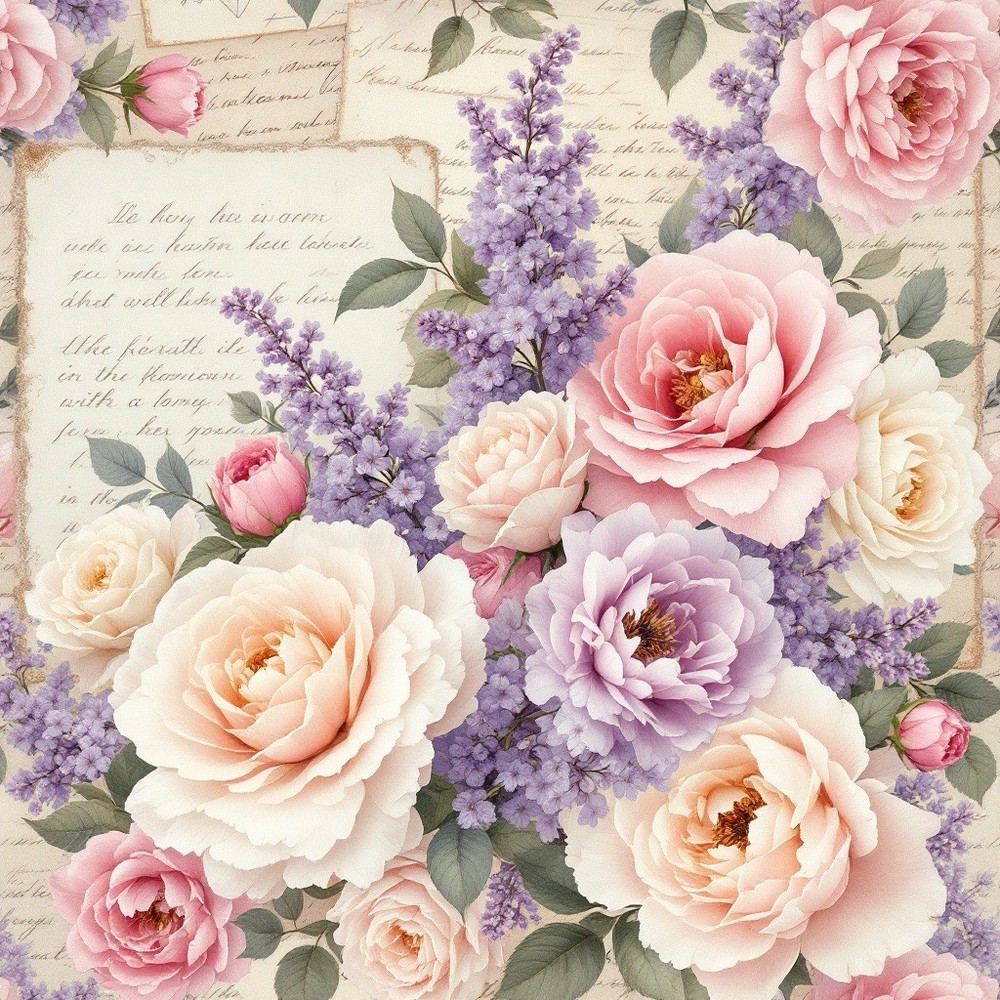 Spring Floral Flowers Decoupage Rice Paper For Ornament-Wood Art A4 1 Sheet