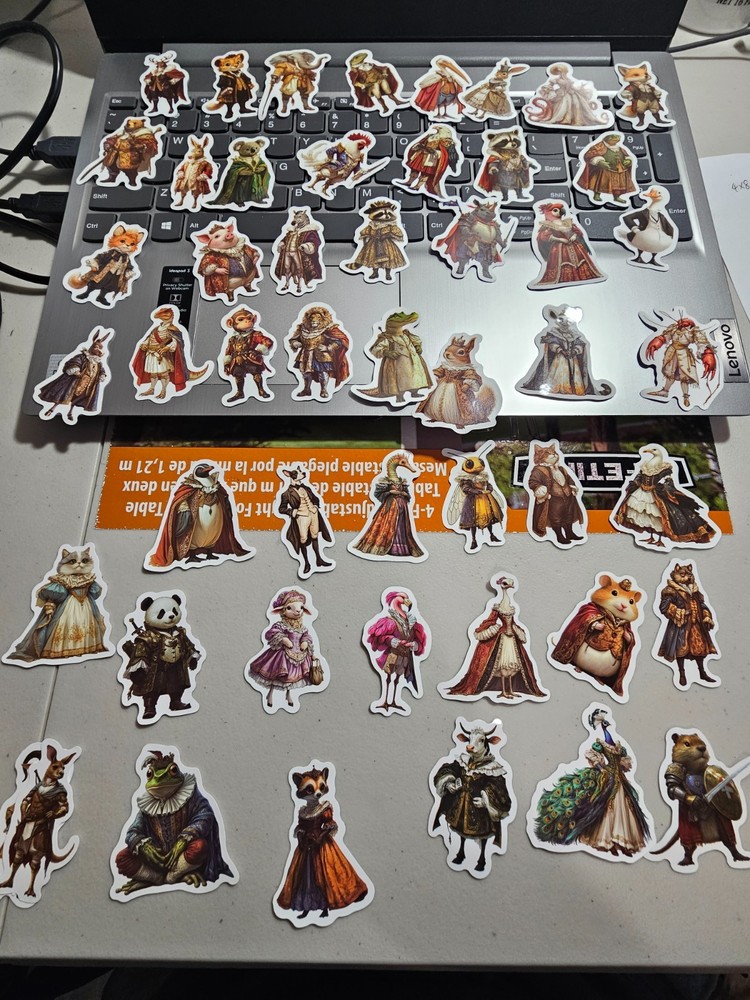50pcs Victorian Animal Stickers Vintage Steampunk Decals for Laptop Journal Deco