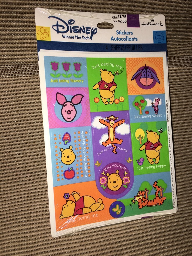 New Sealed Hallmark Disney Winnie The Pooh Piglet Eeyore Tigger Stickers