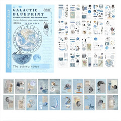 24 Pcs Vintage Washi Sticker for Scrapbook, Sticker Pad for Scrapbook,Journals,