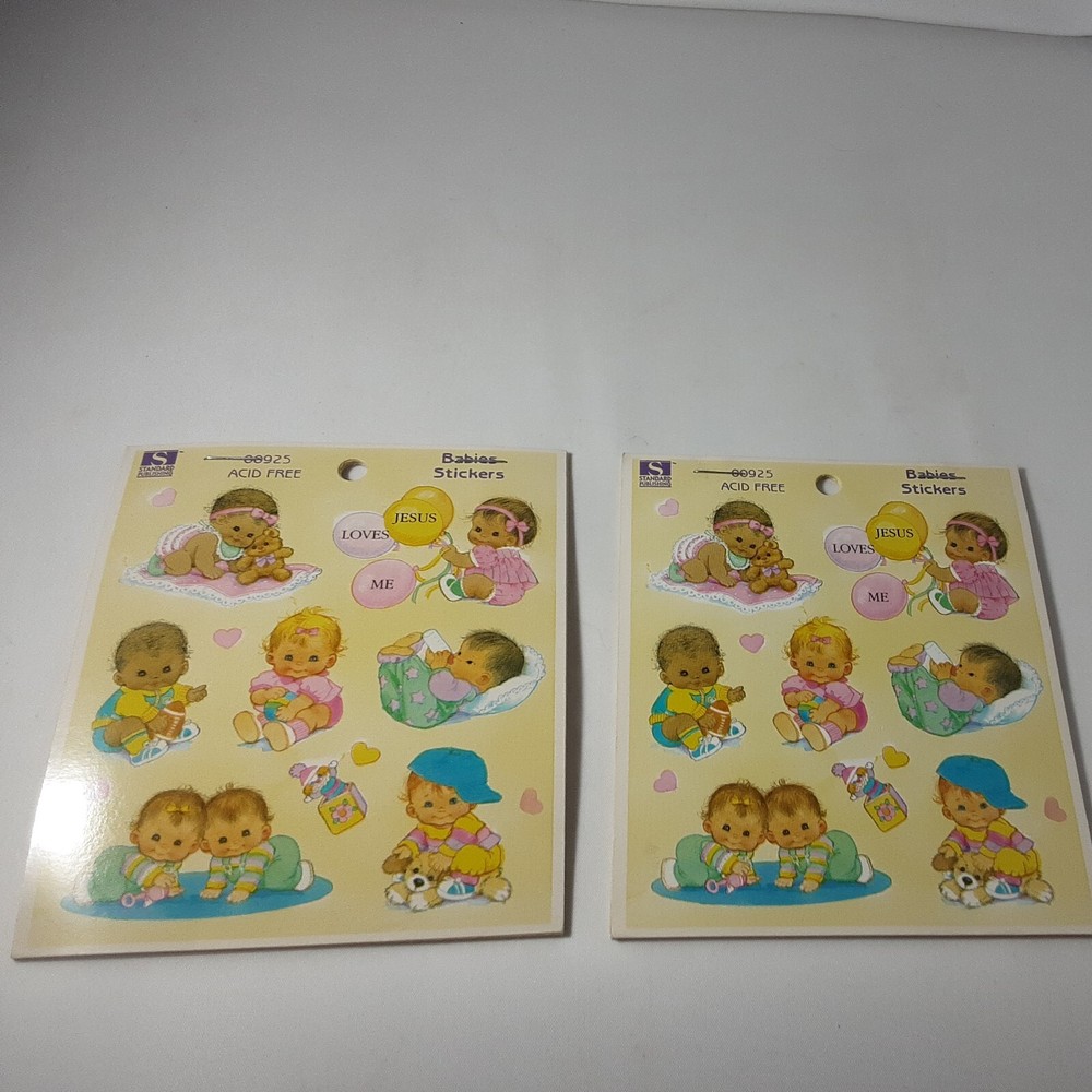2 PKGS VINTAGE REDI-STIX STICKER SEALS STANDARD PUBLISHING 1994 BABIES STICKER